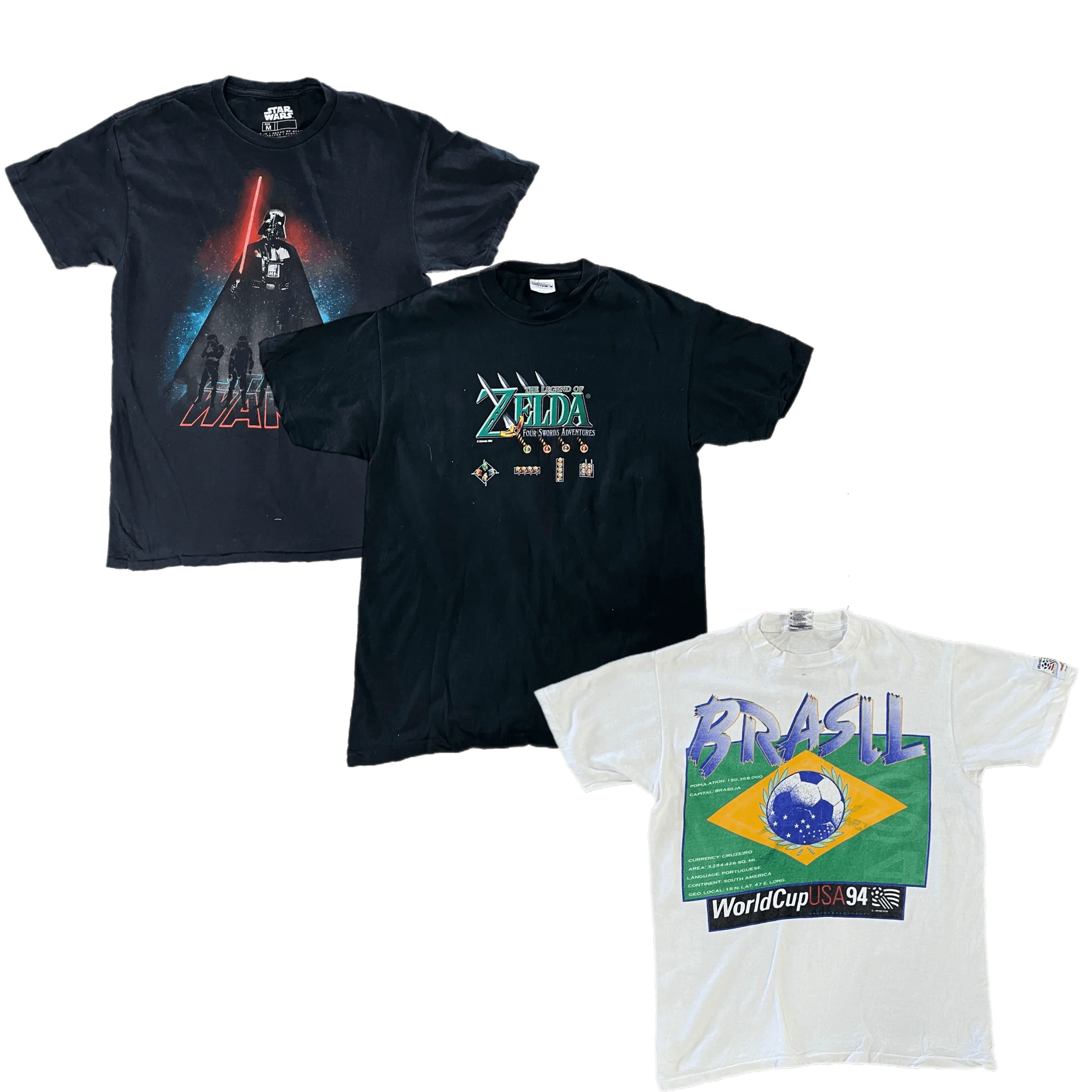 100X BLACK & WHITE PRINTED T-SHIRTS